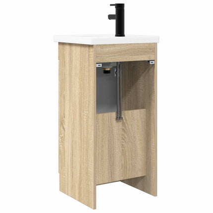 Badrumsspegel med handfat Sonoma-ek 42 x 40 x 84,5 cm
