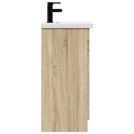 Badrumsspegel med handfat Sonoma-ek 42 x 40 x 84,5 cm