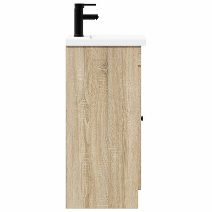 Badrumsspegel med handfat Sonoma-ek 42 x 40 x 84,5 cm