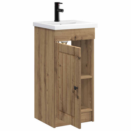 Badrumsspegel med handfat Artisan-ek 42 x 40 x 84,5 cm