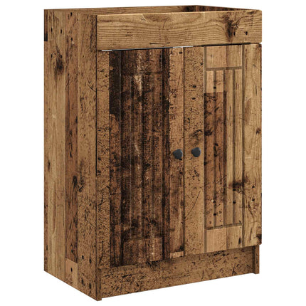 Badrumsskåp under handfat Gammalt trä 56 x 37,5 x 81 cm