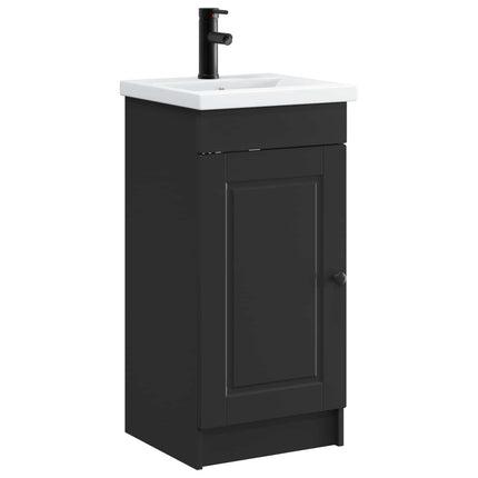 Badrumsspegel med handfat Svart 42 x 40 x 84,5 cm