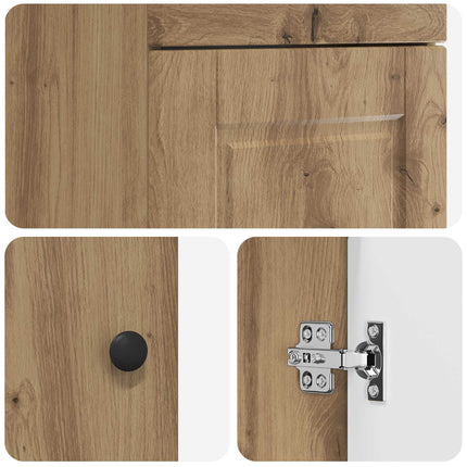 Badrumsspegel med handfat Artisan-ek 42 x 40 x 84,5 cm