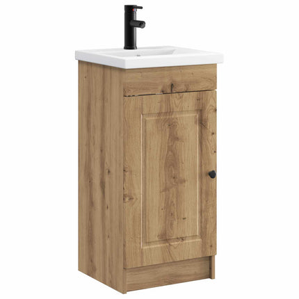 Badrumsspegel med handfat Artisan-ek 42 x 40 x 84,5 cm