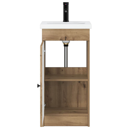 Badrumsspegel med handfat Artisan-ek 42 x 40 x 84,5 cm