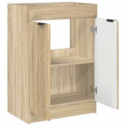Badrumsskåp under handfat Sonoma-ek 78,5 x 37,5 x 81 cm