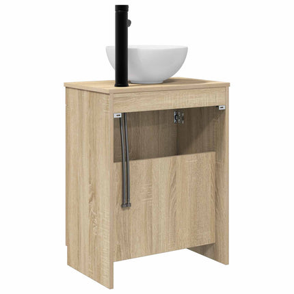 Badrumsspegel med handfat Sonoma-ek 54 x 35 x 83 cm