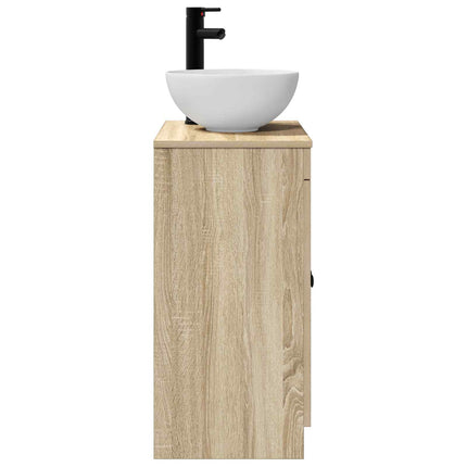 Badrumsspegel med handfat Sonoma-ek 54 x 35 x 83 cm