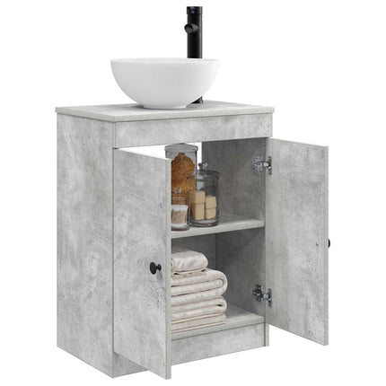 Badrumsspegel med handfat Betonggrå 54 x 35 x 83 cm