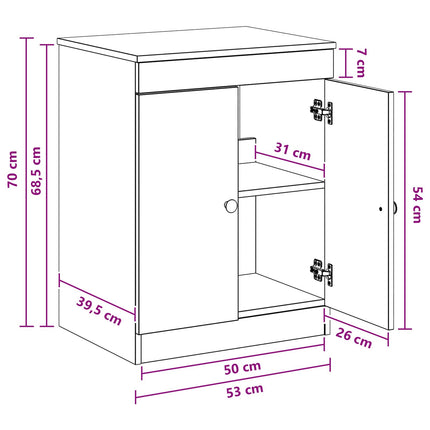 Badrumsskåp Rökt ek 54 x 41 x 70 cm Konstruerat trä