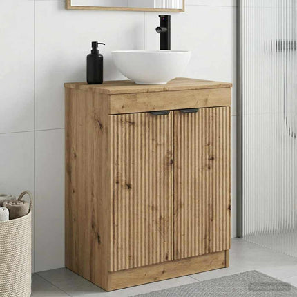 Badrumsspegel med handfat Artisan-ek 54 x 35 x 83 cm