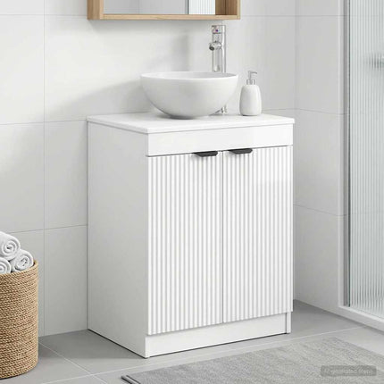 Badrumsskåp Vit högglans 54 x 41 x 70 cm Konstruerat trä