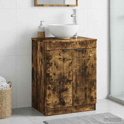 Badrumsskåp Rökt ek 54 x 41 x 70 cm Konstruerat trä