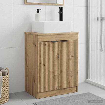 Badrumsspegel med handfat Artisan-ek 54 x 35 x 83 cm