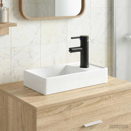 Tvättställ för badrum Matte Svart 40,5 x 22,5 x 11,5 cm Metall