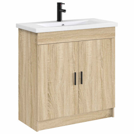 Tvättställ för badrum Matte Svart 81 x 40 x 17,5 cm Metall