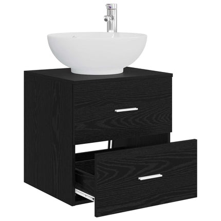 Väggmonterad handfatsspegel Svart ek 49,5 x 44,5 x 66,5 cm
