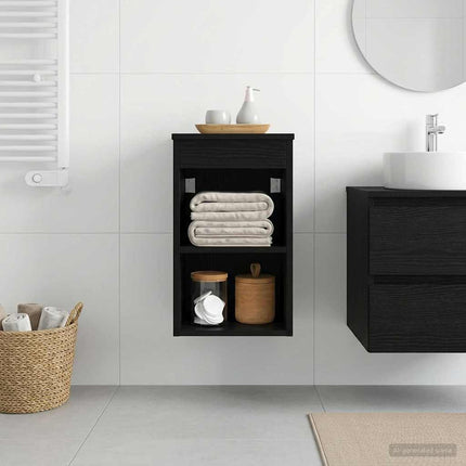 Badrumsskåp Mellan Svart ek 30 x 44,5 x 50 cm Konstruerat trä