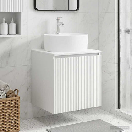 Väggmonterad handfatsspegel Vit 49,5 x 44,5 x 65 cm
