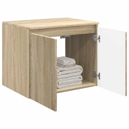 Väggmonterat Badrumsskåp Sonoma-ek 62,5 x 44,5 x 50 cm