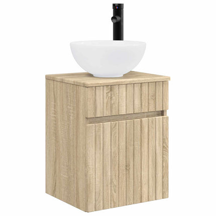 Väggmonterad handfatsspegel Sonoma-ek 39 x 41 x 64,5 cm