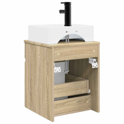 Väggmonterad Handfat Vanity Sonoma-ek 39 x 41 x 62,5 cm