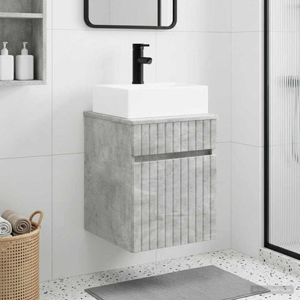 Väggmonterad Handfat Vanity Betonggrå 39 x 41 x 62,5 cm