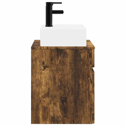 Väggmonterad Handfat Vanity Rökt ek 39 x 41 x 62,5 cm