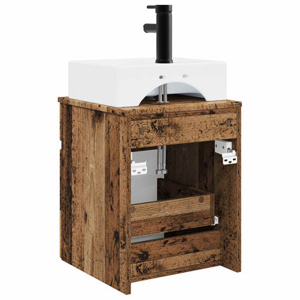 Väggmonterad Handfat Vanity Gammalt trä 39 x 41 x 62,5 cm