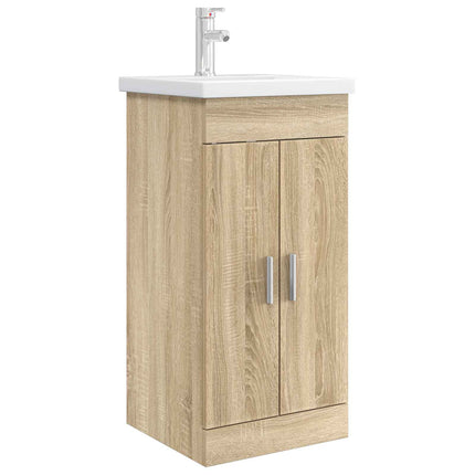 Badrumsspegel med handfat Sonoma-ek 42 x 40 x 84,5 cm