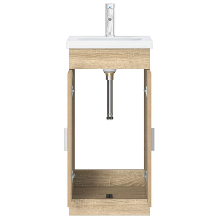 Badrumsspegel med handfat Sonoma-ek 42 x 40 x 84,5 cm