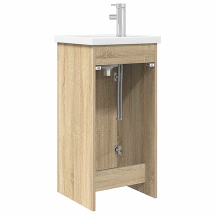 Badrumsspegel med handfat Sonoma-ek 42 x 40 x 84,5 cm