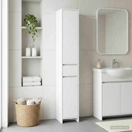 Badrumsskåp Vit 30 x 33 x 190 cm Konstruerat trä