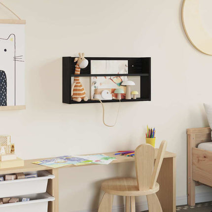 Tidningshylla Svart Ek 60 x 12 x 30 cm Konstruerat trä
