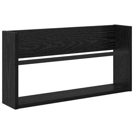 Tidningshylla 2 pcs Svart Ek 60 x 12 x 30 cm Konstruerat trä
