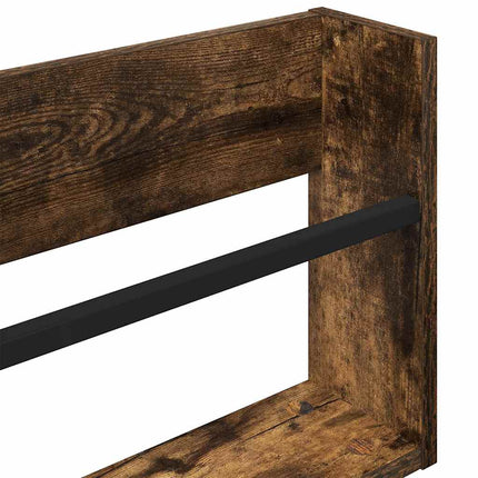 Tidningshylla med hylla Rökt ek 60 x 12 x 30 cm Konstruerat trä