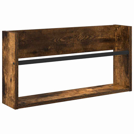 Tidningshylla med hylla Rökt ek 60 x 12 x 30 cm Konstruerat trä