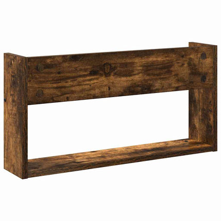 Tidningshylla med hylla Rökt ek 60 x 12 x 30 cm Konstruerat trä