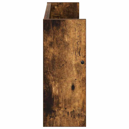 Tidningshylla med hylla Rökt ek 60 x 12 x 30 cm Konstruerat trä