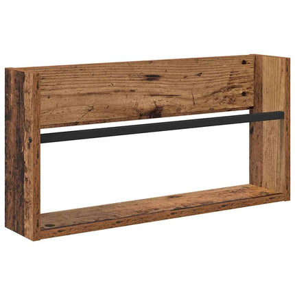 Tidningshylla 2 pcs Gammalt trä 60 x 12 x 30 cm Konstruerat trä
