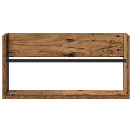 Tidningshylla 2 st Gammalt trä 60 x 12 x 30 cm Konstruerat trä