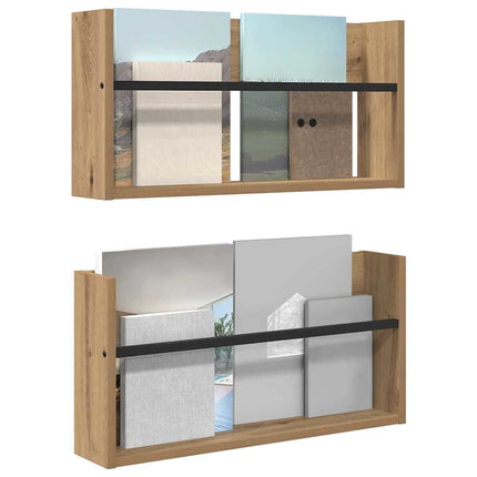 Tidningshylla 2 pcs Artisan Ek 60 x 12 x 30 cm Konstruerat trä