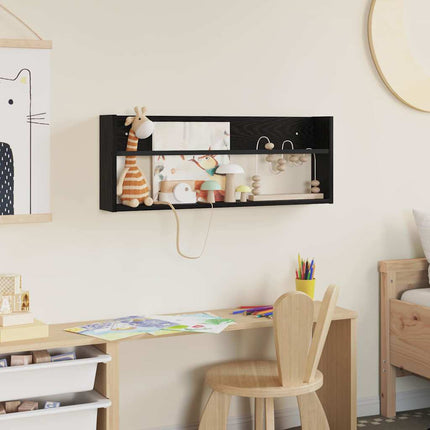 Tidningshylla Svart Ek 80 x 12 x 30 cm Konstruerat trä