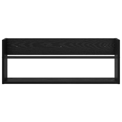 Tidningshylla 2 pcs Svart Ek 80 x 12 x 30 cm Konstruerat trä