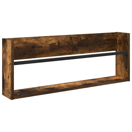 Tidningshylla 2 pcs Rökt ek 80 x 12 x 30 cm Konstruerat trä