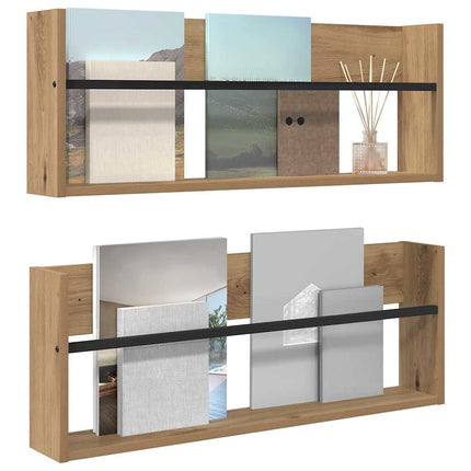 Tidningshylla 2 pcs Artisan Ek 80 x 12 x 30 cm Konstruerat trä