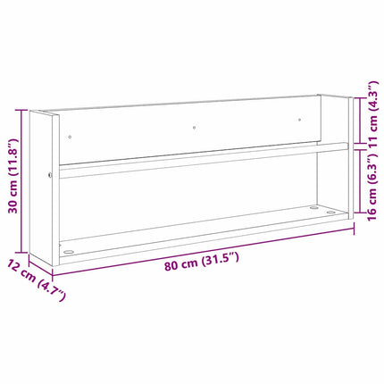 Tidningshylla 2 pcs Artisan Ek 80 x 12 x 30 cm Konstruerat trä