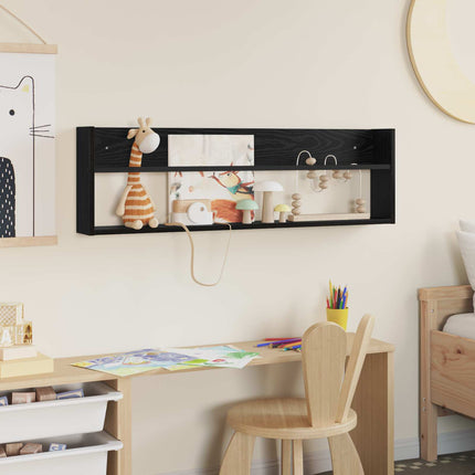 Tidningshylla Svart Ek 100 x 12 x 30 cm Konstruerat trä