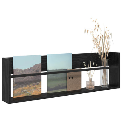 Tidningshylla Svart Ek 100 x 12 x 30 cm Konstruerat trä