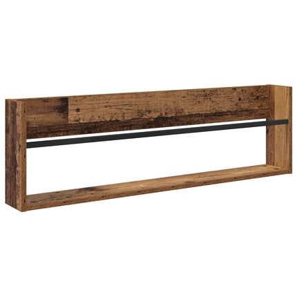 Tidningshylla med hylla 2 pcs Gammalt trä 100 x 12 x 30 cm
